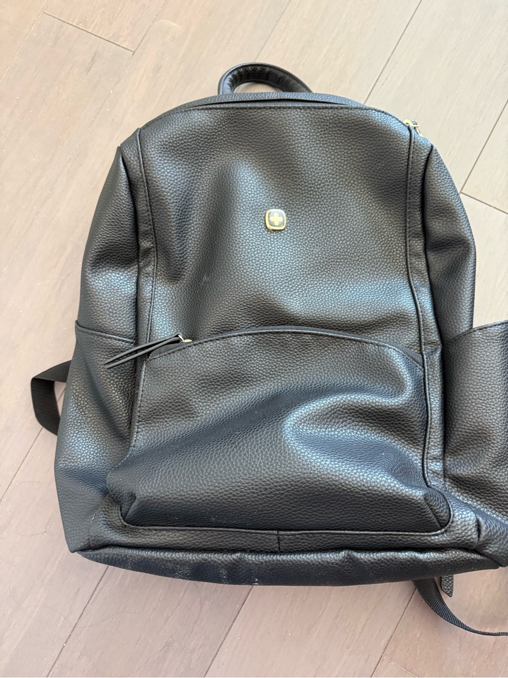 Black Leather Backpack - Swissgear